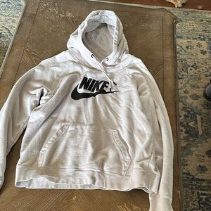 Nike Light Gray Hoodie with Black Logo